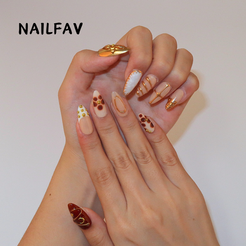 GOLDEN GLAM MOSAIC-NailFavPressOnNails