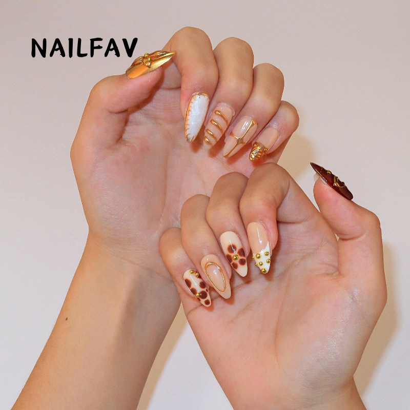 GOLDEN GLAM MOSAIC-NailFavPressOnNails