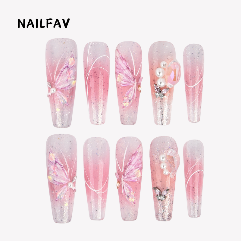 ROSE BUTTERFLY-NailFavPressOnNails