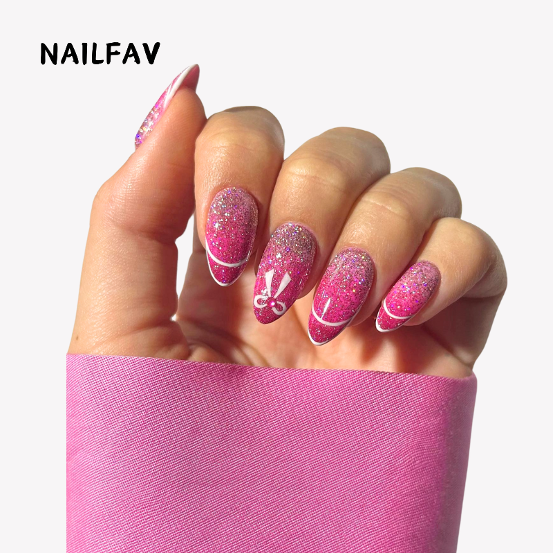 Sparkly Pink-NailFavPressOnNails-04